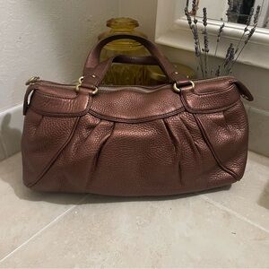 COLE HAAN- bronzed metallic leather purse -EUC
